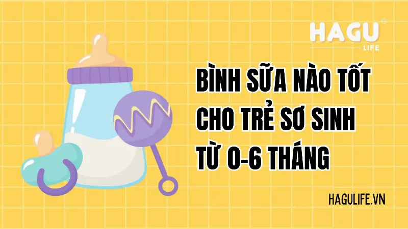 Chọn chất liệu bình sữa an toàn như PPSU PP thủy tinh silicone cho bé 0-6 tháng